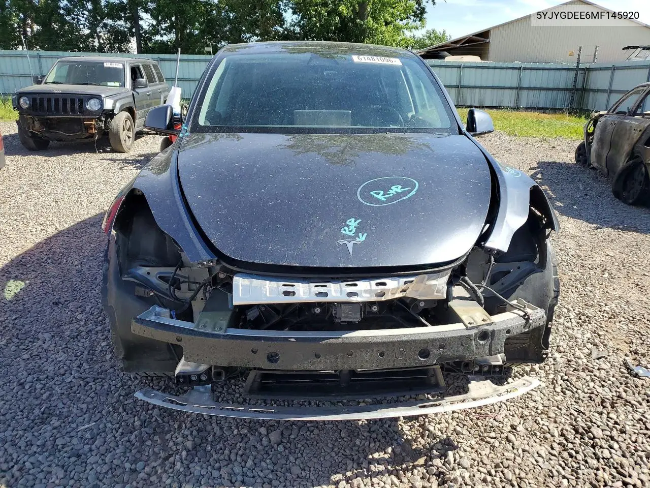 2021 Tesla Model Y VIN: 5YJYGDEE6MF145920 Lot: 61481096