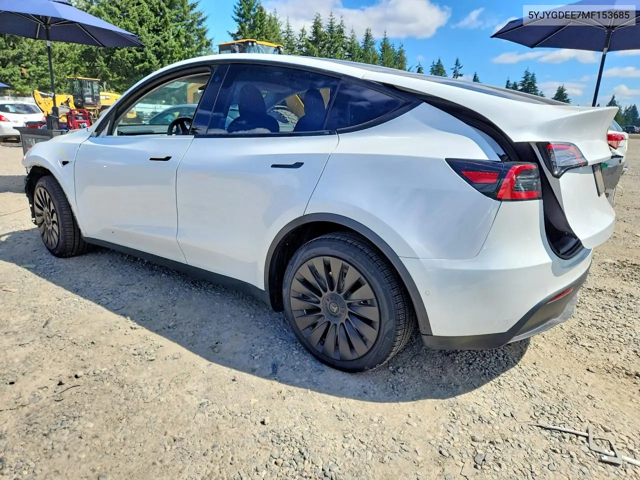 2021 Tesla Model Y VIN: 5YJYGDEE7MF153685 Lot: 61488066
