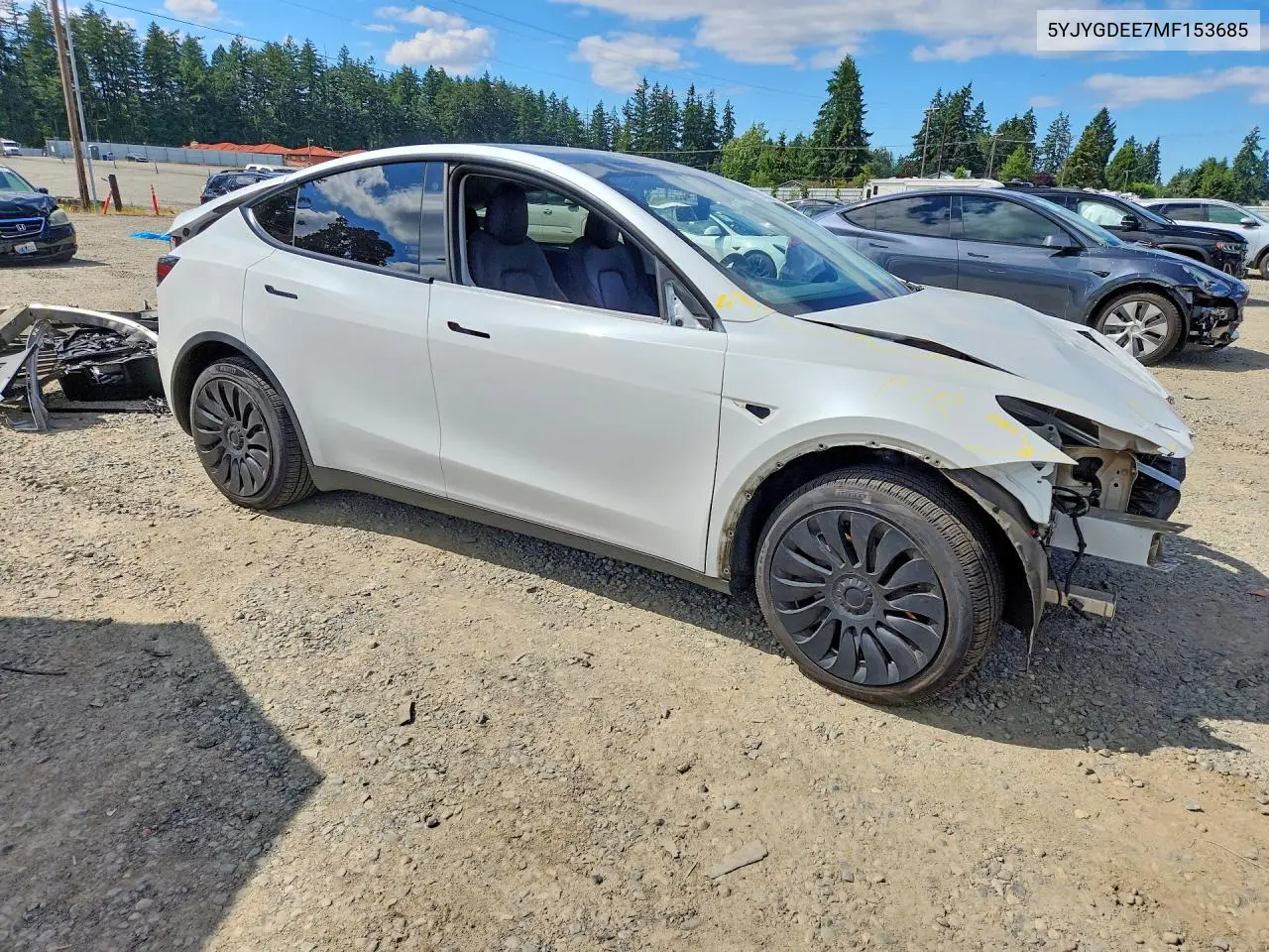 2021 Tesla Model Y VIN: 5YJYGDEE7MF153685 Lot: 61488066