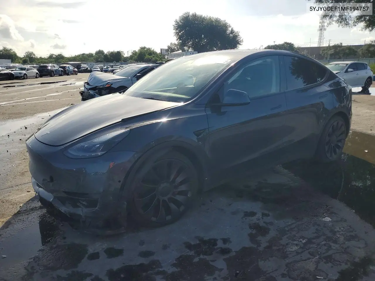 2021 Tesla Model Y VIN: 5YJYGDEF1MF194757 Lot: 62202916
