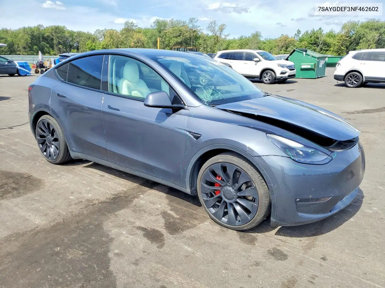 2022 Tesla Model Y VIN: 7SAYGDEF3NF462602 Lot: 55789436