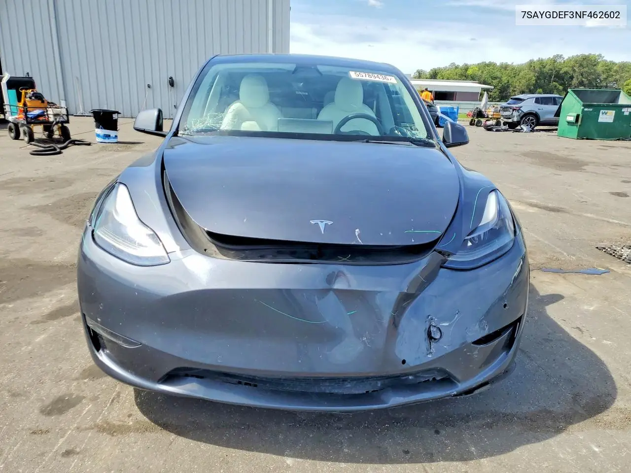 2022 Tesla Model Y VIN: 7SAYGDEF3NF462602 Lot: 55789436