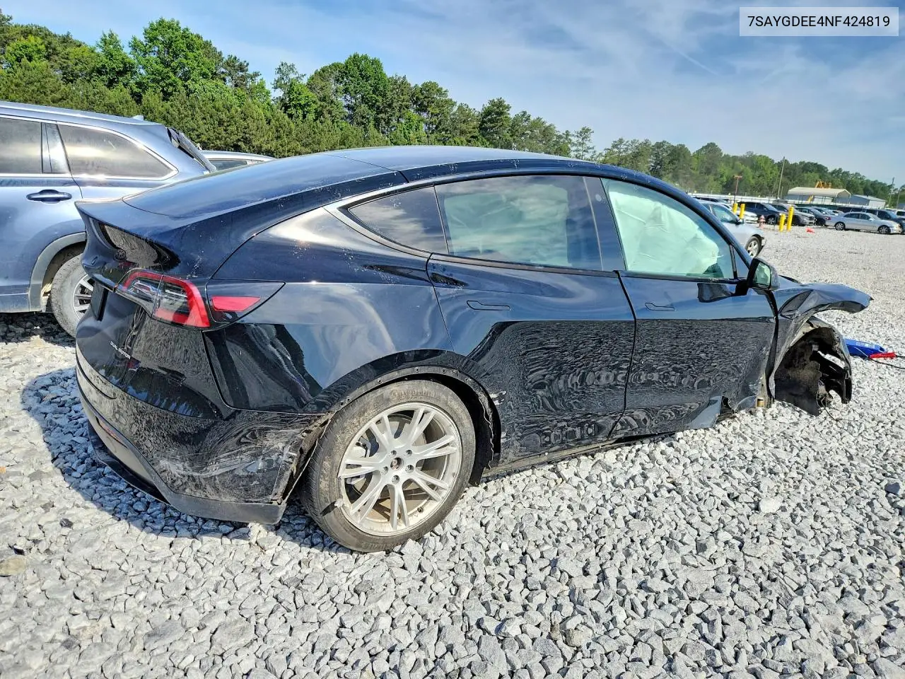 2022 Tesla Model Y VIN: 7SAYGDEE4NF424819 Lot: 55975576