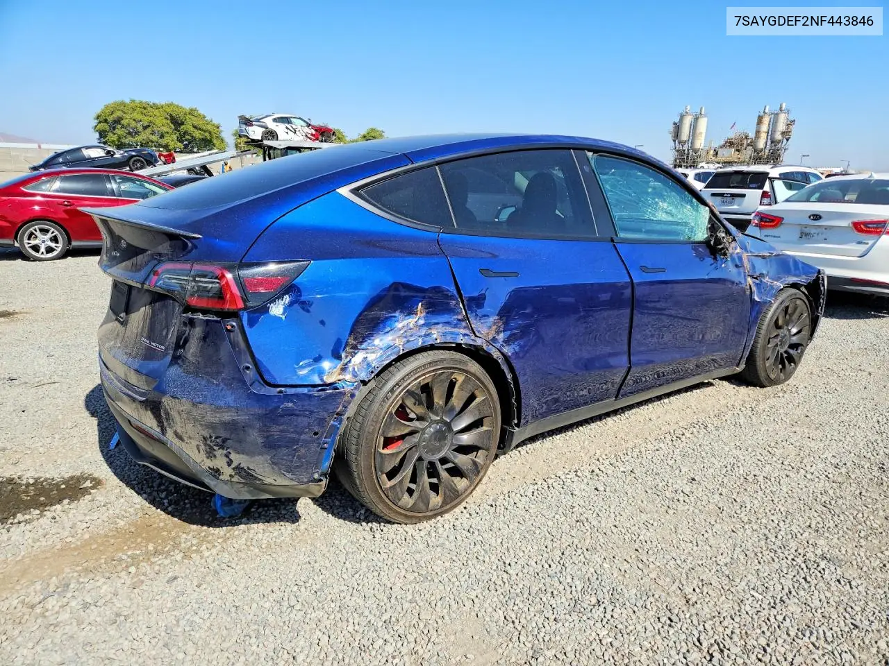 2022 Tesla Model Y VIN: 7SAYGDEF2NF443846 Lot: 56546816