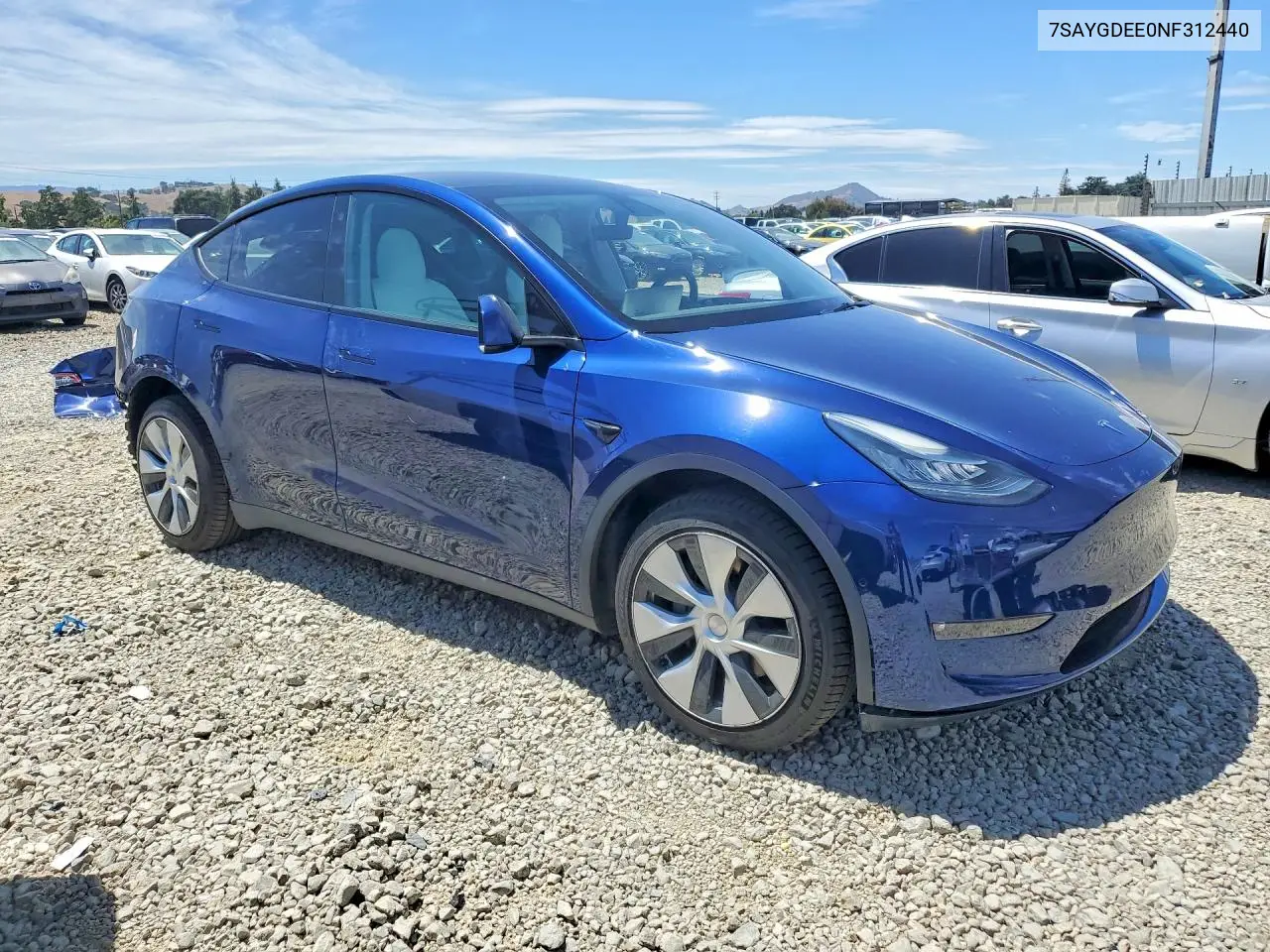 2022 Tesla Model Y VIN: 7SAYGDEE0NF312440 Lot: 56671236