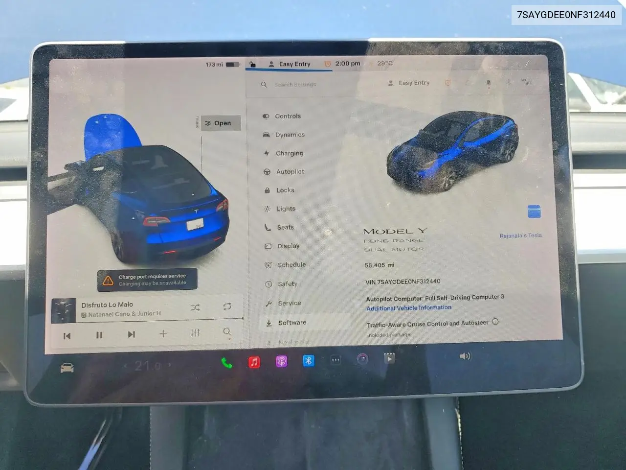 2022 Tesla Model Y VIN: 7SAYGDEE0NF312440 Lot: 56671236