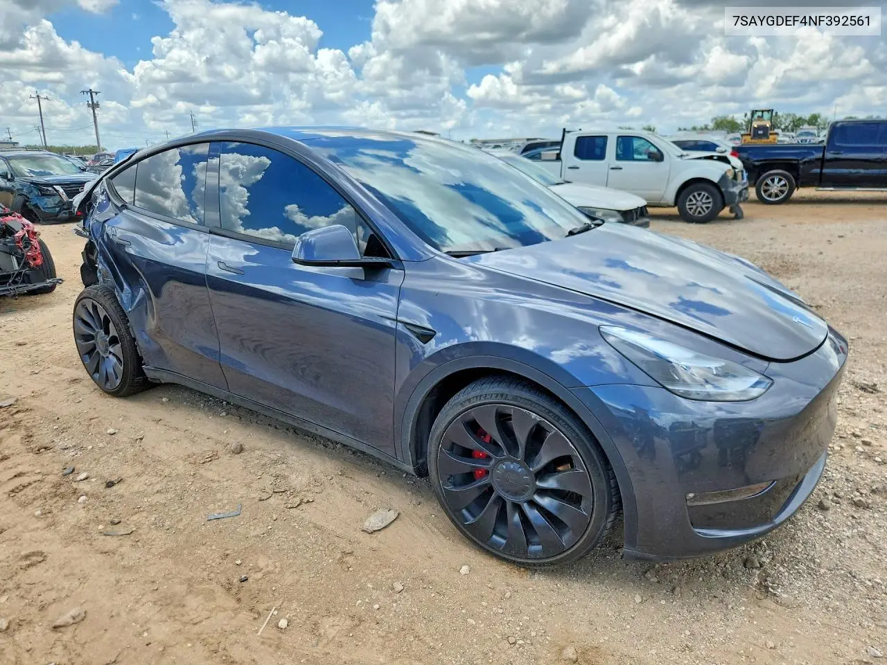 2022 Tesla Model Y VIN: 7SAYGDEF4NF392561 Lot: 57065406