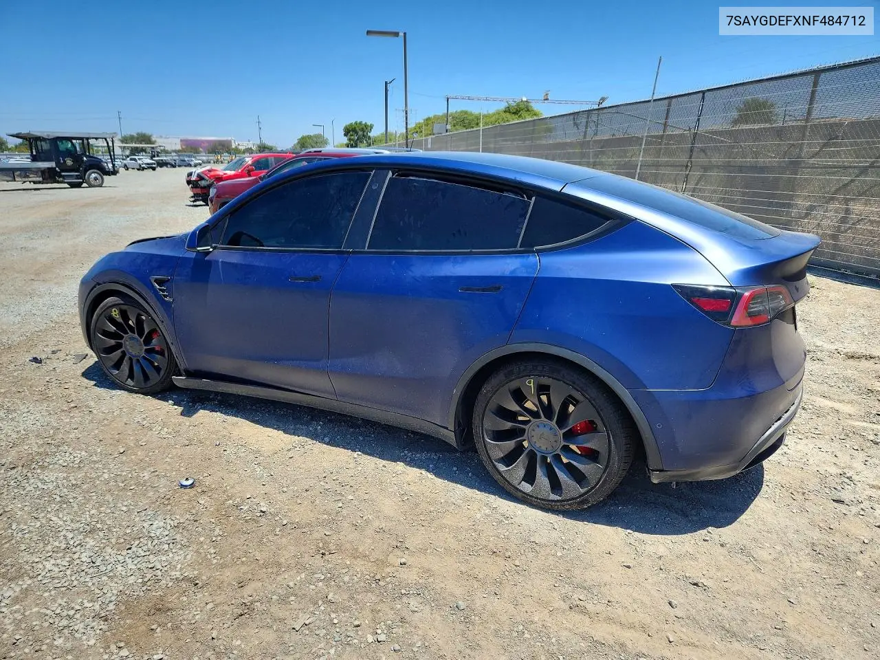 2022 Tesla Model Y VIN: 7SAYGDEFXNF484712 Lot: 58655636