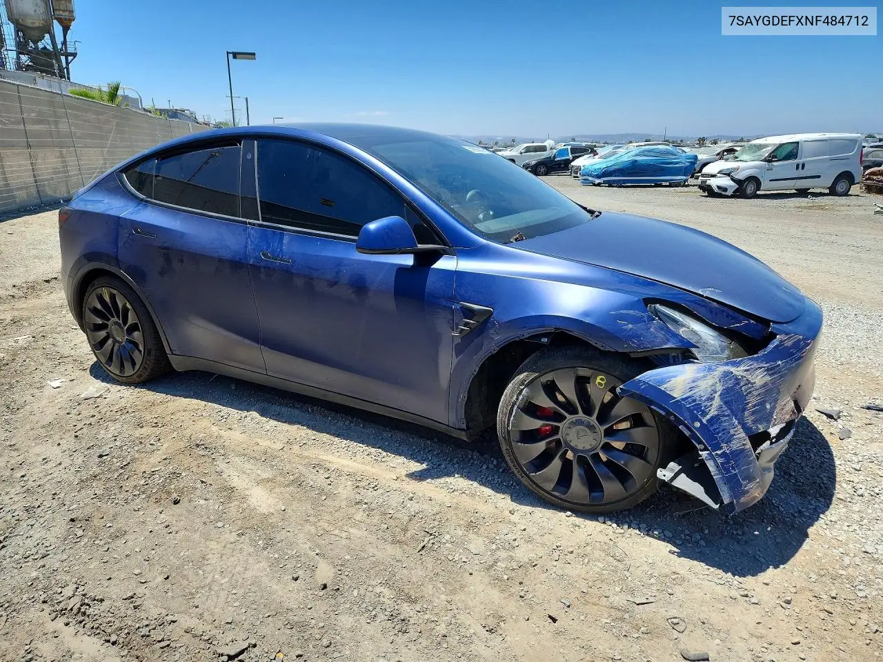 2022 Tesla Model Y VIN: 7SAYGDEFXNF484712 Lot: 58655636