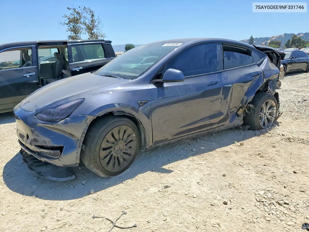 2022 Tesla Model Y VIN: 7SAYGDEE9NF331746 Lot: 59734096