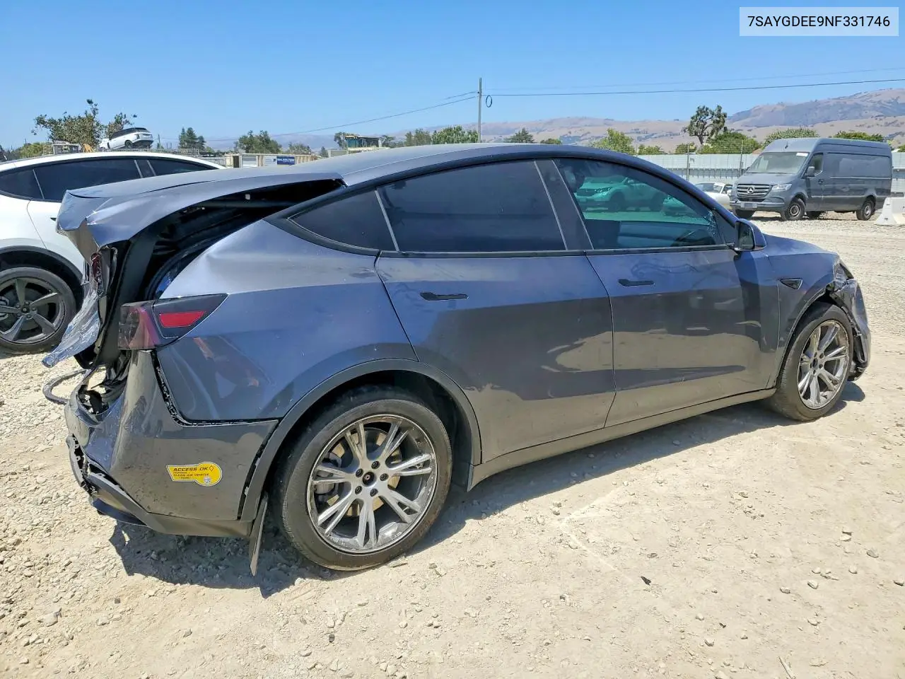2022 Tesla Model Y VIN: 7SAYGDEE9NF331746 Lot: 59734096