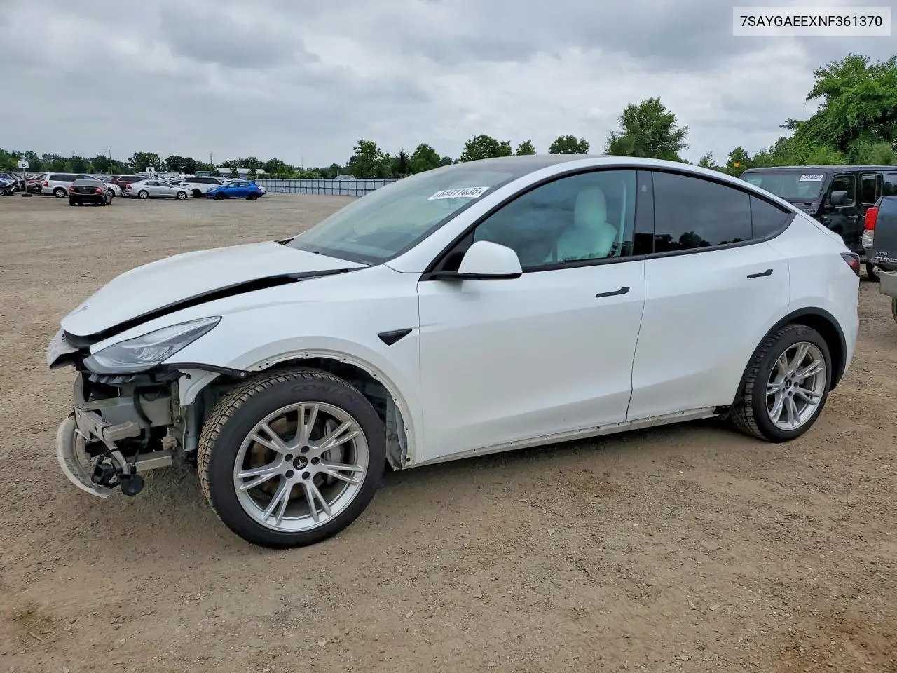 2022 Tesla Model Y VIN: 7SAYGAEEXNF361370 Lot: 60311636