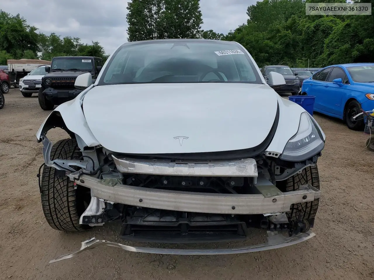 2022 Tesla Model Y VIN: 7SAYGAEEXNF361370 Lot: 60311636