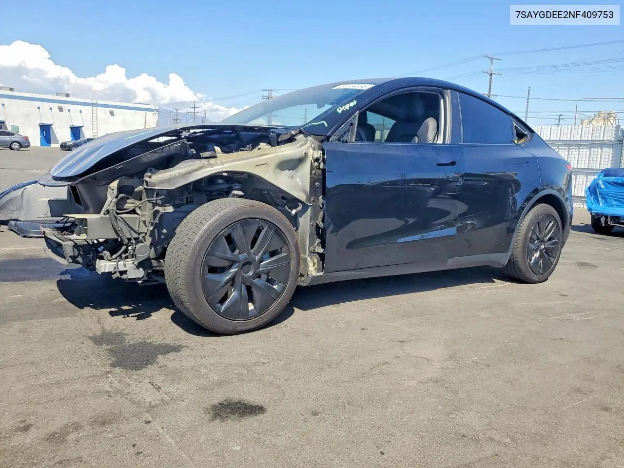2022 Tesla Model Y VIN: 7SAYGDEE2NF409753 Lot: 60834696
