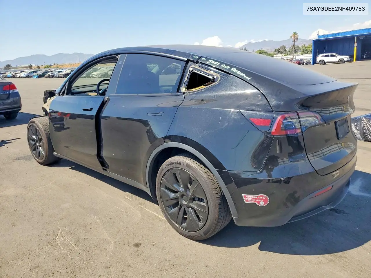 2022 Tesla Model Y VIN: 7SAYGDEE2NF409753 Lot: 60834696