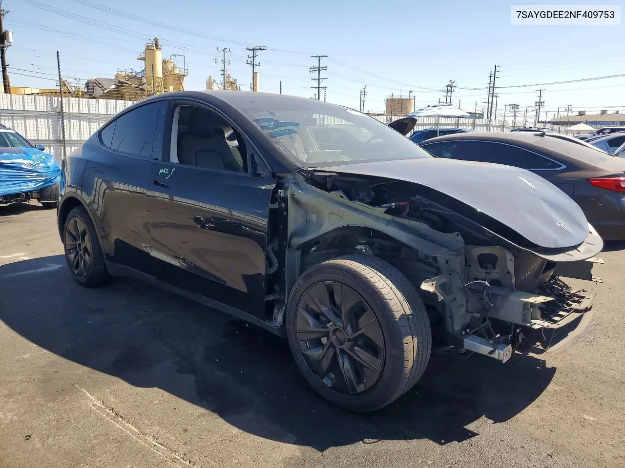 2022 Tesla Model Y VIN: 7SAYGDEE2NF409753 Lot: 60834696