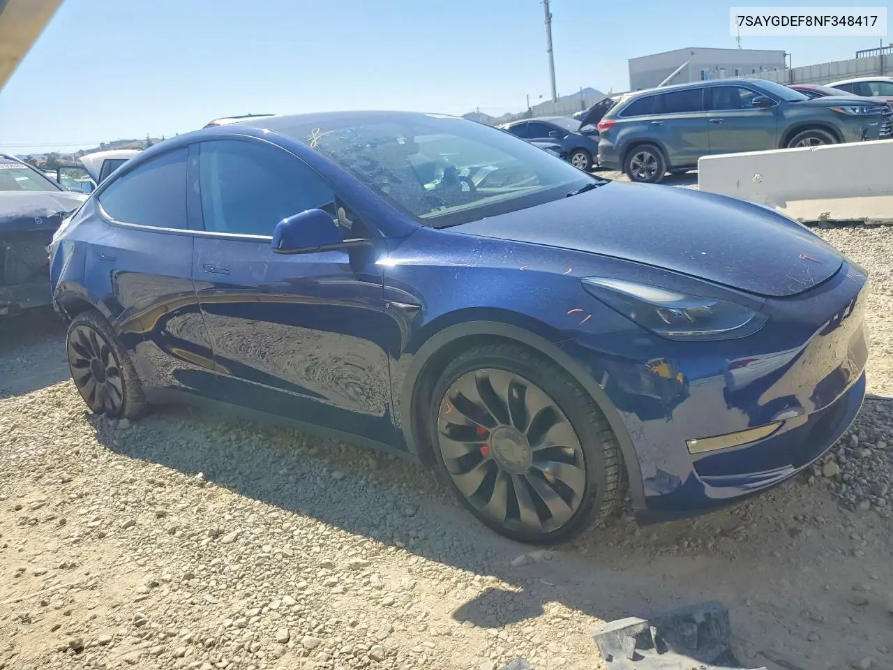 2022 Tesla Model Y VIN: 7SAYGDEF8NF348417 Lot: 61220646