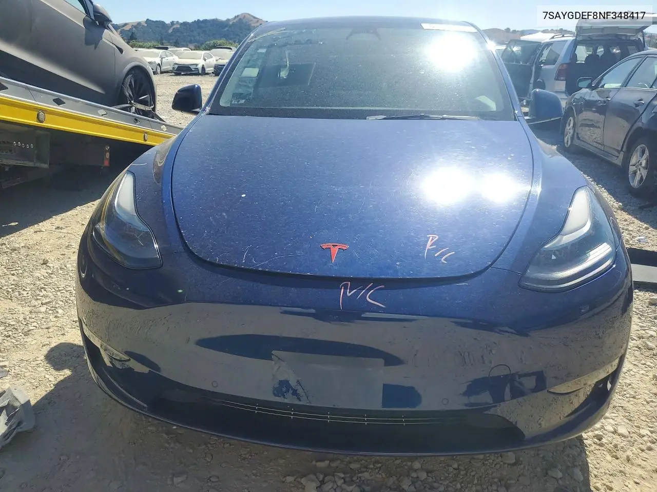 2022 Tesla Model Y VIN: 7SAYGDEF8NF348417 Lot: 61220646