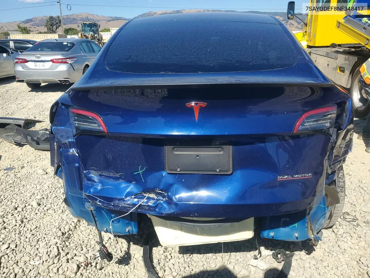 2022 Tesla Model Y VIN: 7SAYGDEF8NF348417 Lot: 61220646