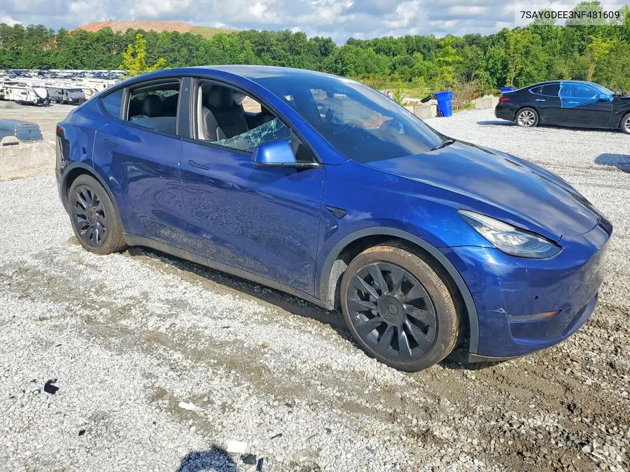 2022 Tesla Model Y VIN: 7SAYGDEE3NF481609 Lot: 61244376
