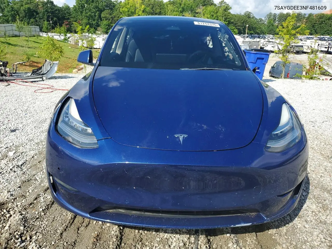 2022 Tesla Model Y VIN: 7SAYGDEE3NF481609 Lot: 61244376