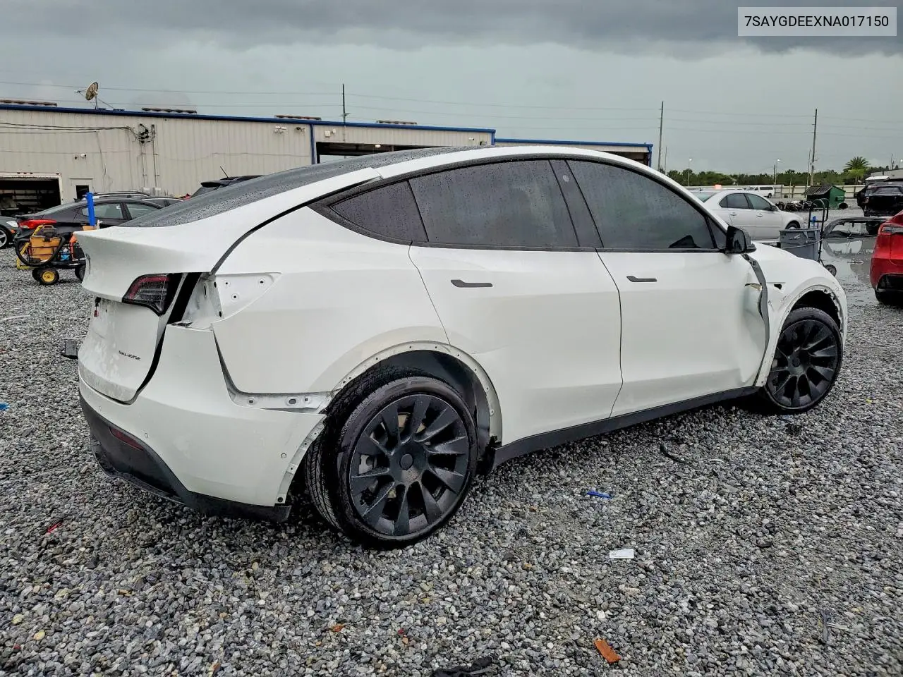 2022 Tesla Model Y VIN: 7SAYGDEEXNA017150 Lot: 61295666