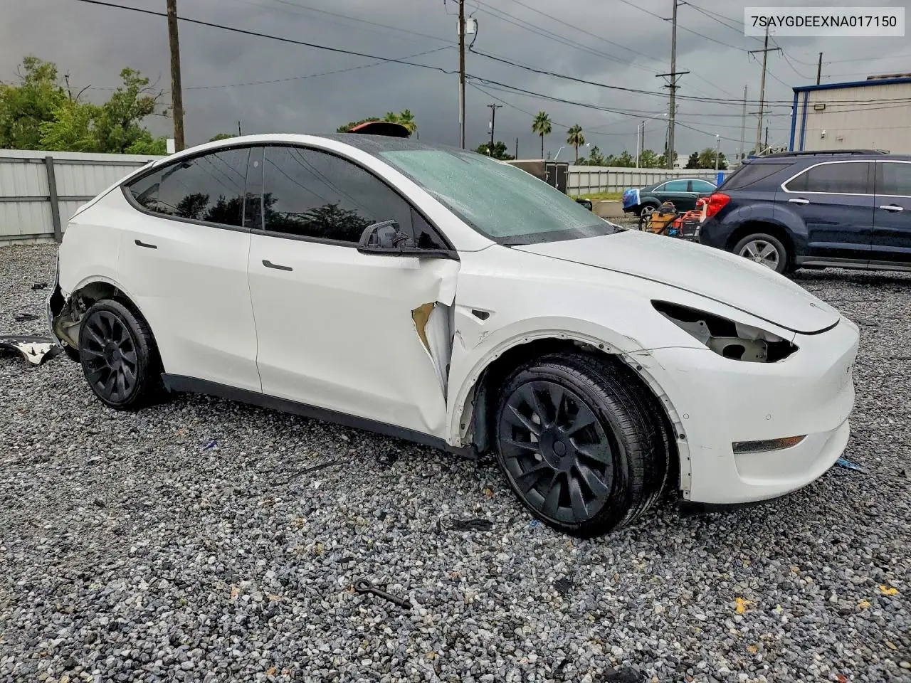 2022 Tesla Model Y VIN: 7SAYGDEEXNA017150 Lot: 61295666