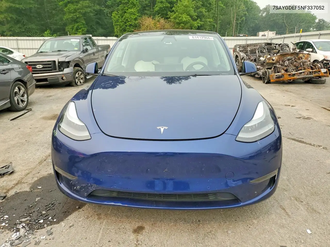 2022 Tesla Model Y VIN: 7SAYGDEF5NF337052 Lot: 61412966