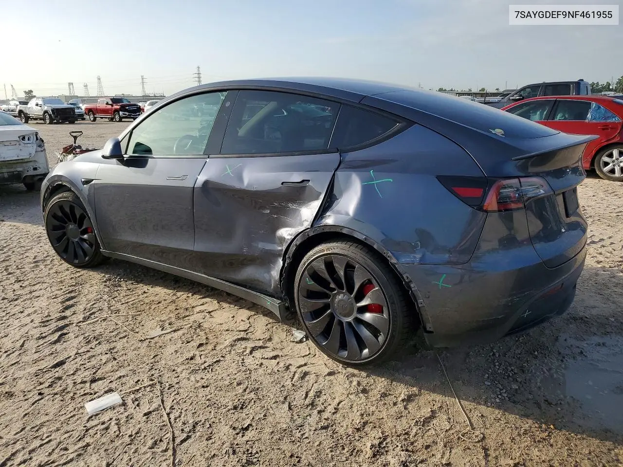 2022 Tesla Model Y VIN: 7SAYGDEF9NF461955 Lot: 61708506