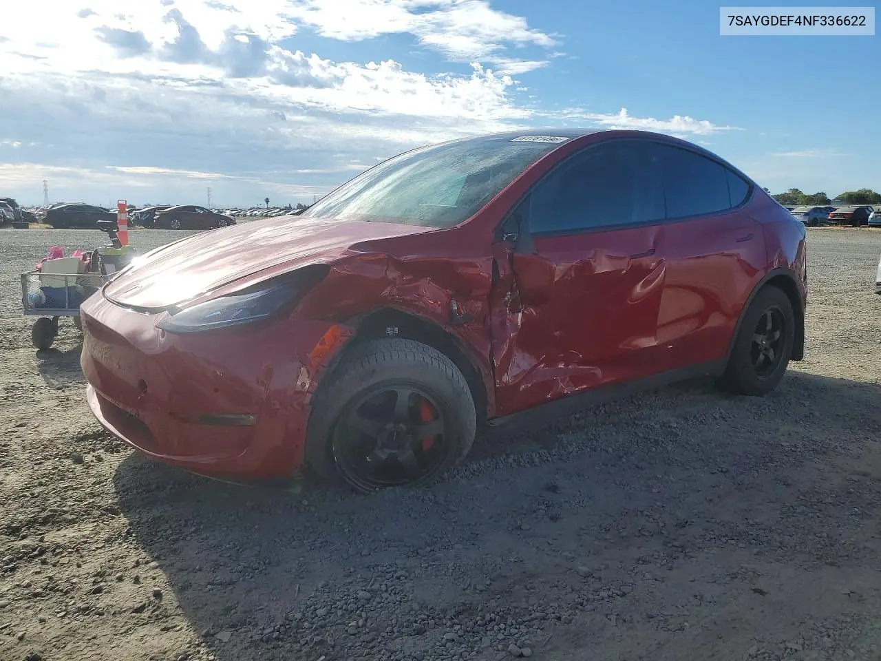 2022 Tesla Model Y VIN: 7SAYGDEF4NF336622 Lot: 61781496