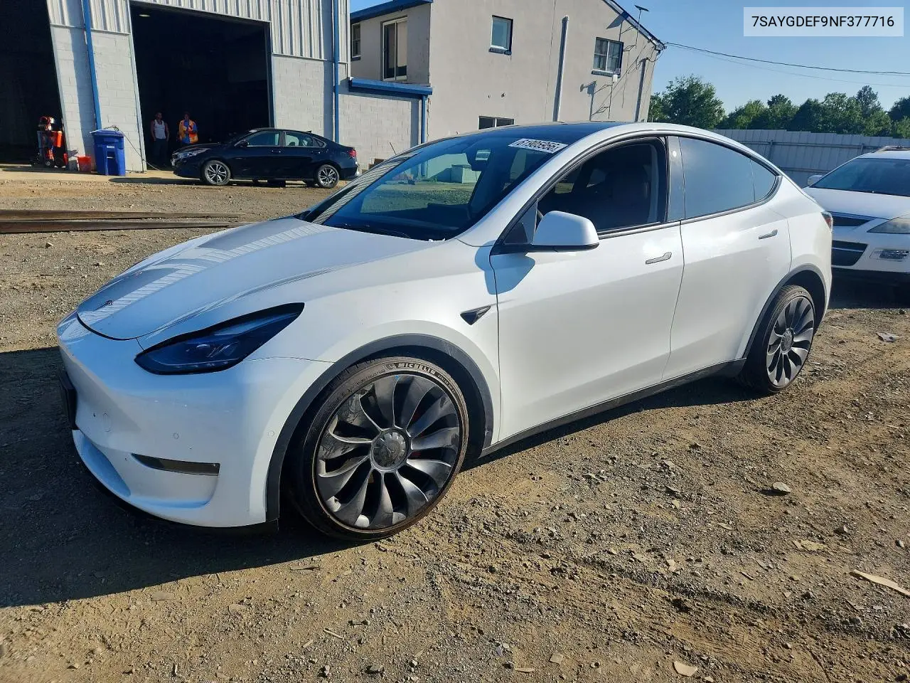 2022 Tesla Model Y VIN: 7SAYGDEF9NF377716 Lot: 61905956