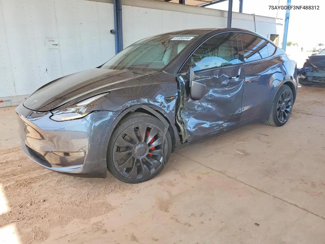 2022 Tesla Model Y VIN: 7SAYGDEF3NF488312 Lot: 61958356