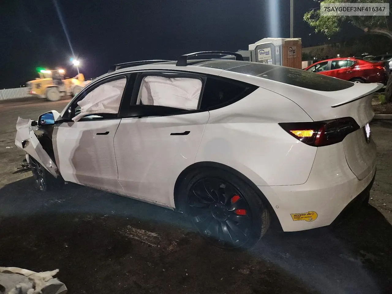 2022 Tesla Model Y VIN: 7SAYGDEF3NF416347 Lot: 62172236
