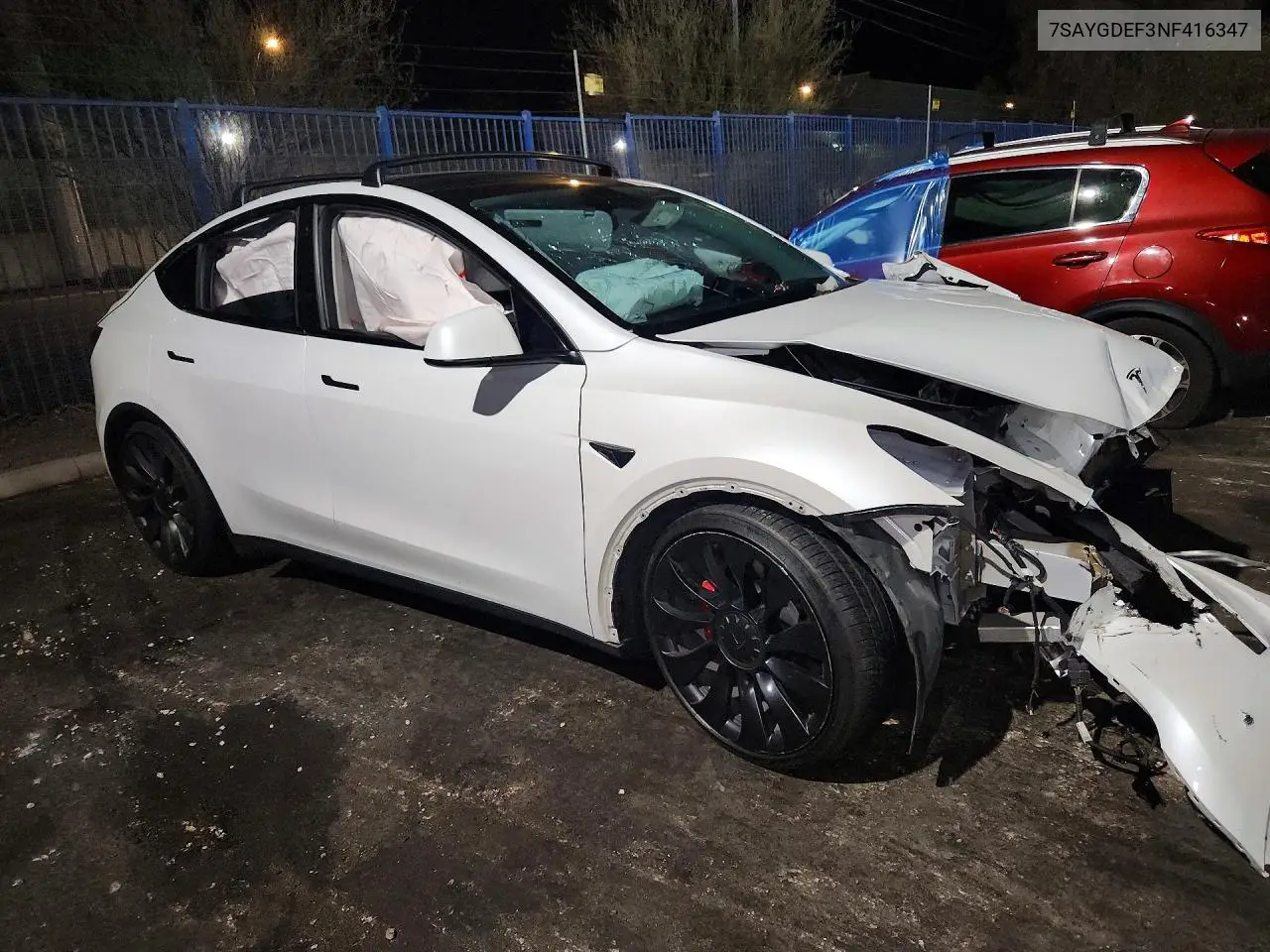 2022 Tesla Model Y VIN: 7SAYGDEF3NF416347 Lot: 62172236