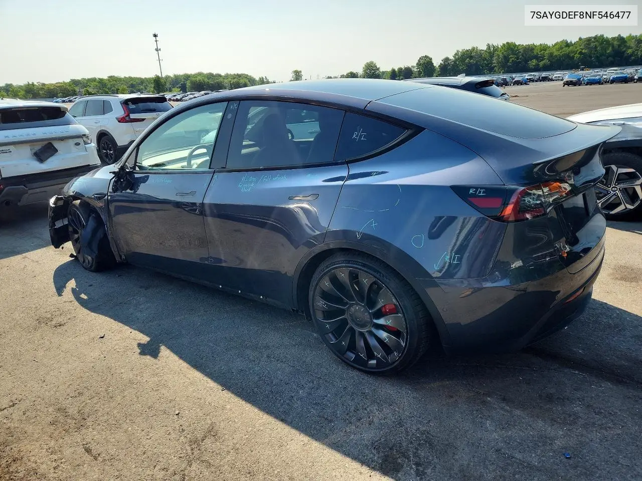 2022 Tesla Model Y VIN: 7SAYGDEF8NF546477 Lot: 85986405