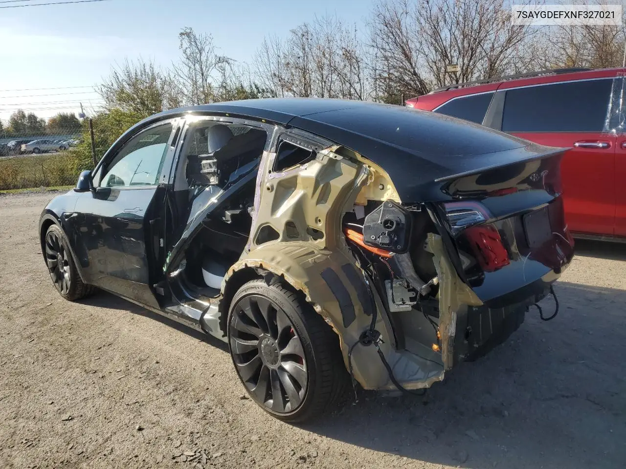 7SAYGDEFXNF327021 2022 Tesla Model Y