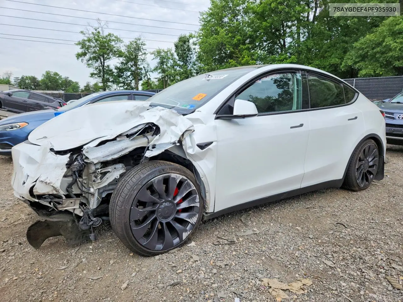 2023 Tesla Model Y VIN: 7SAYGDEF4PF935930 Lot: 57679856