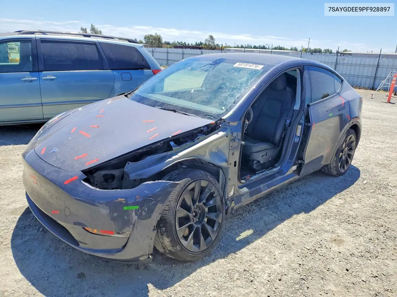 2023 Tesla Model Y VIN: 7SAYGDEE9PF928897 Lot: 59191076