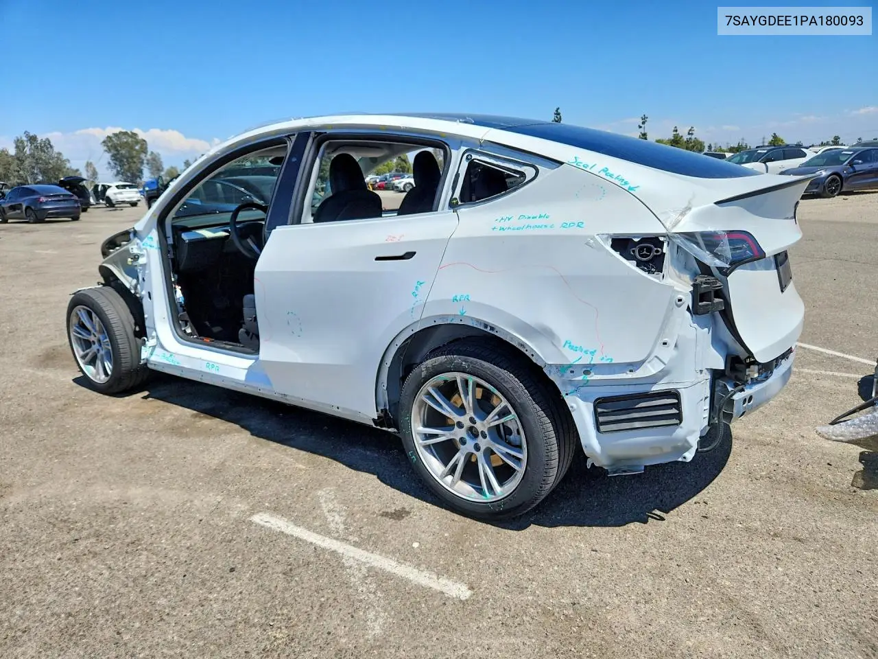 2023 Tesla Model Y VIN: 7SAYGDEE1PA180093 Lot: 60603946