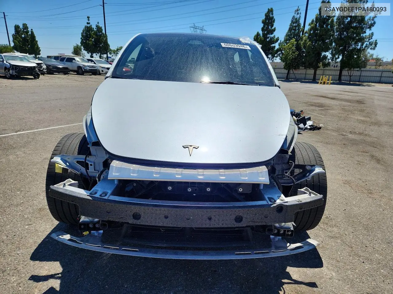 2023 Tesla Model Y VIN: 7SAYGDEE1PA180093 Lot: 60603946