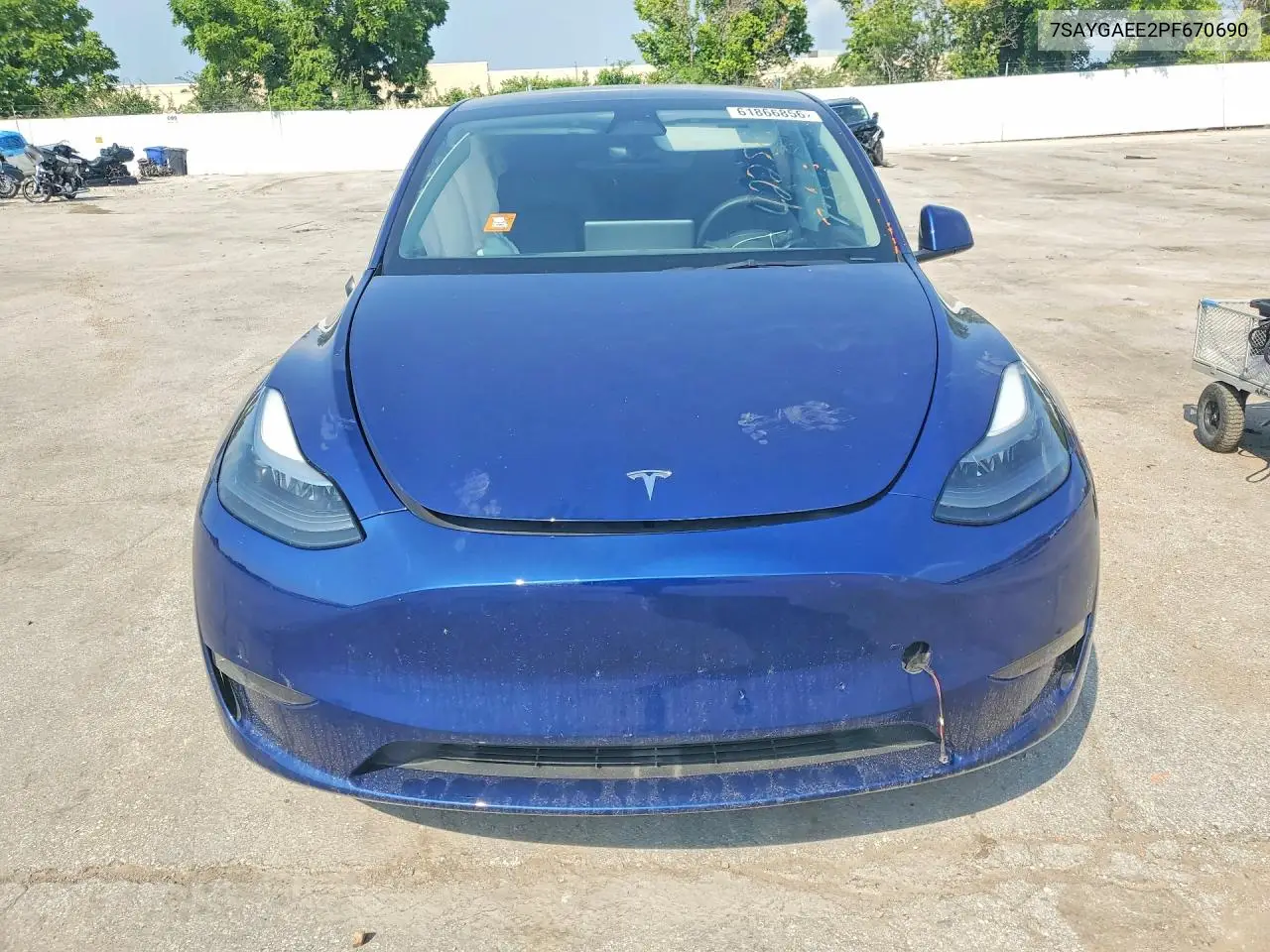 2023 Tesla Model Y VIN: 7SAYGAEE2PF670690 Lot: 61866856