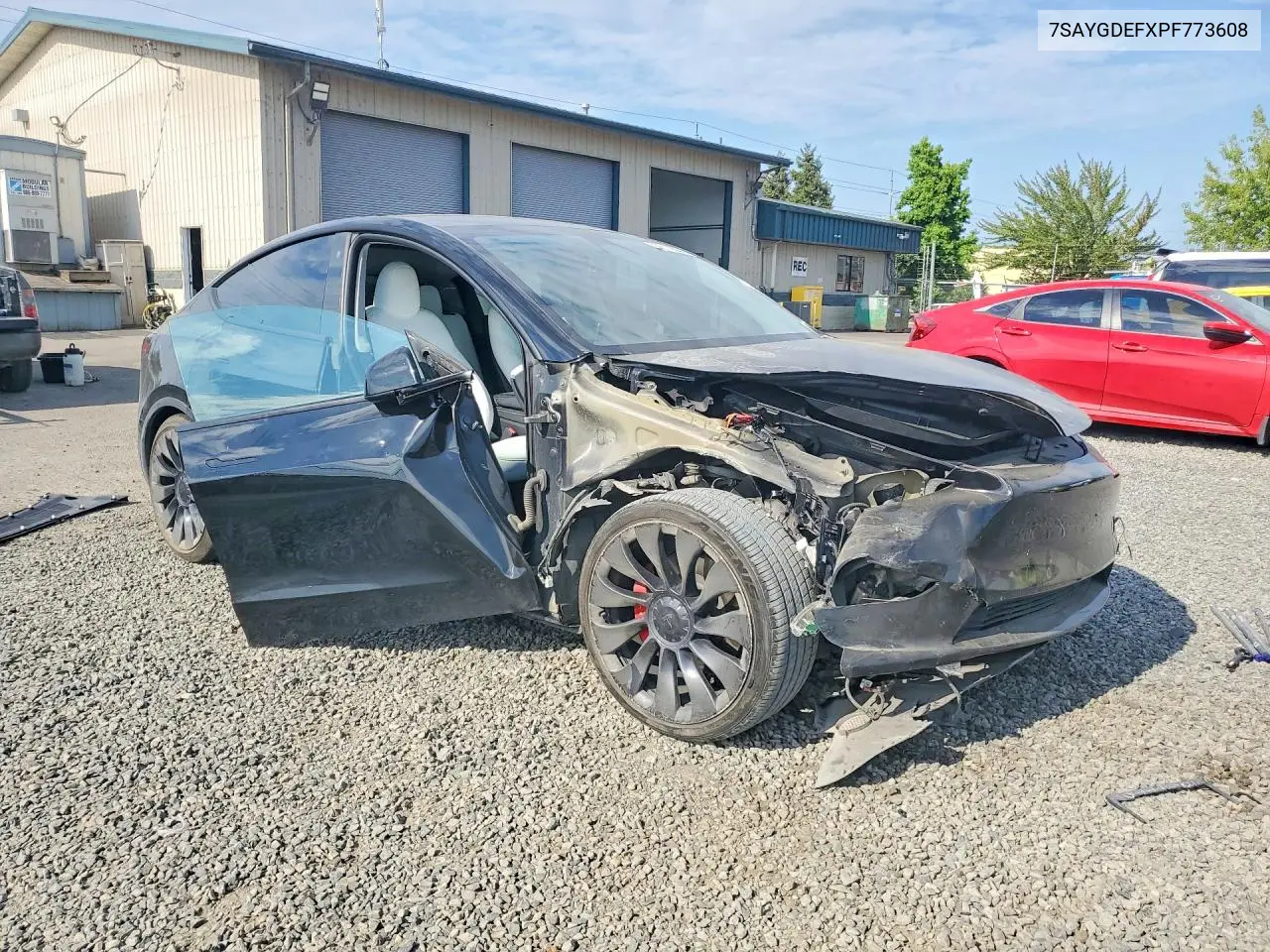 2023 Tesla Model Y VIN: 7SAYGDEFXPF773608 Lot: 62119366