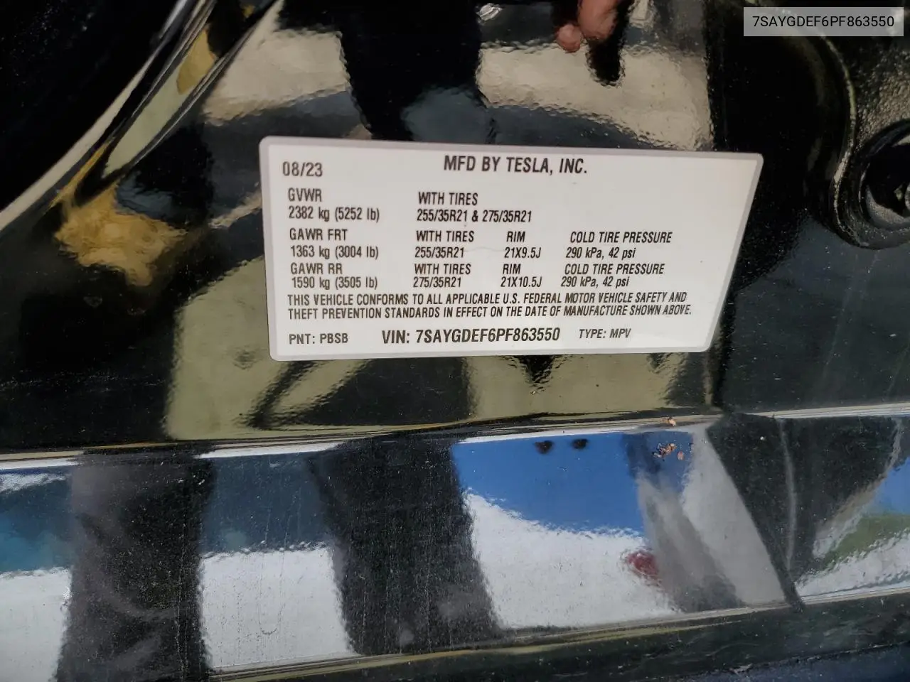 7SAYGDEF6PF863550 2023 Tesla Model Y