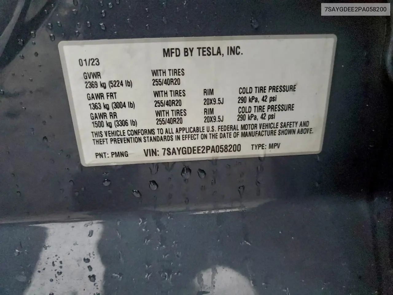7SAYGDEE2PA058200 2023 Tesla Model Y
