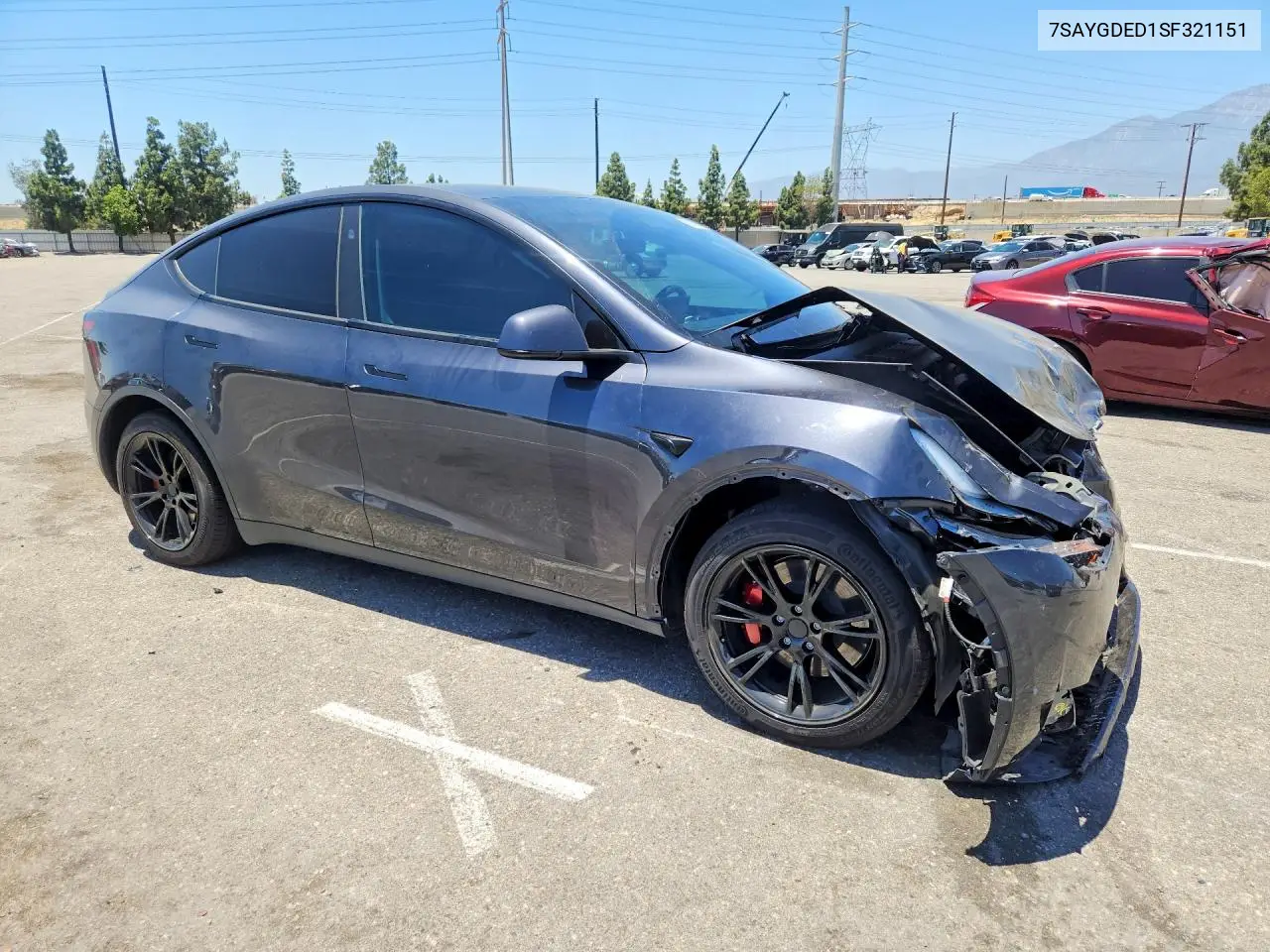 2025 Tesla Model Y VIN: 7SAYGDED1SF321151 Lot: 56739406