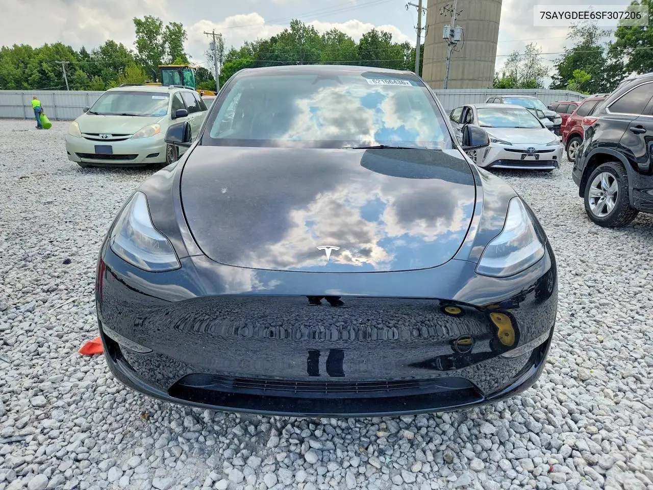 2025 Tesla Model Y VIN: 7SAYGDEE6SF307206 Lot: 62166436