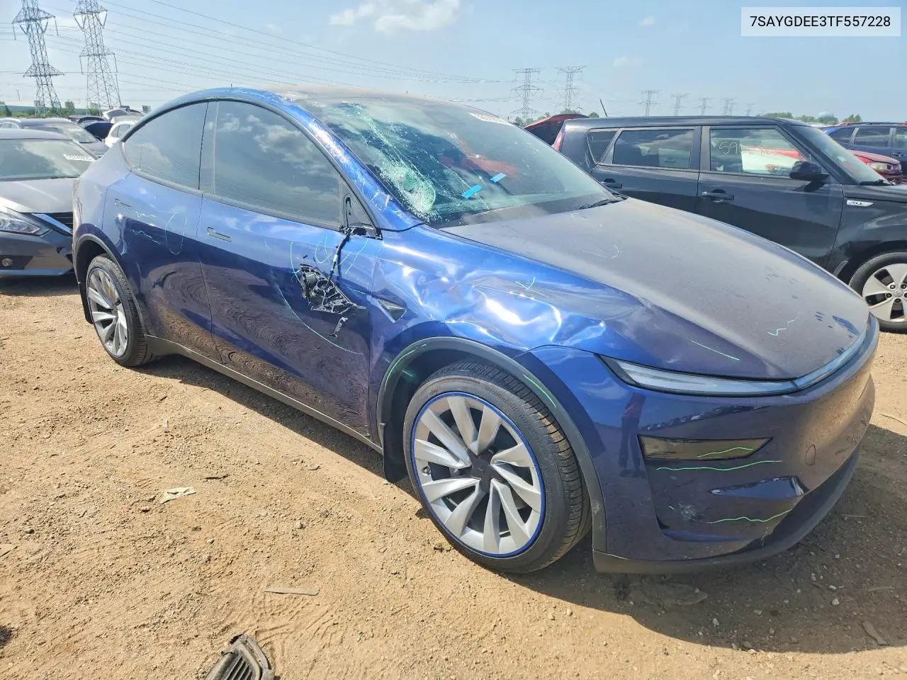 2026 Tesla Model Y VIN: 7SAYGDEE3TF557228 Lot: 59319576