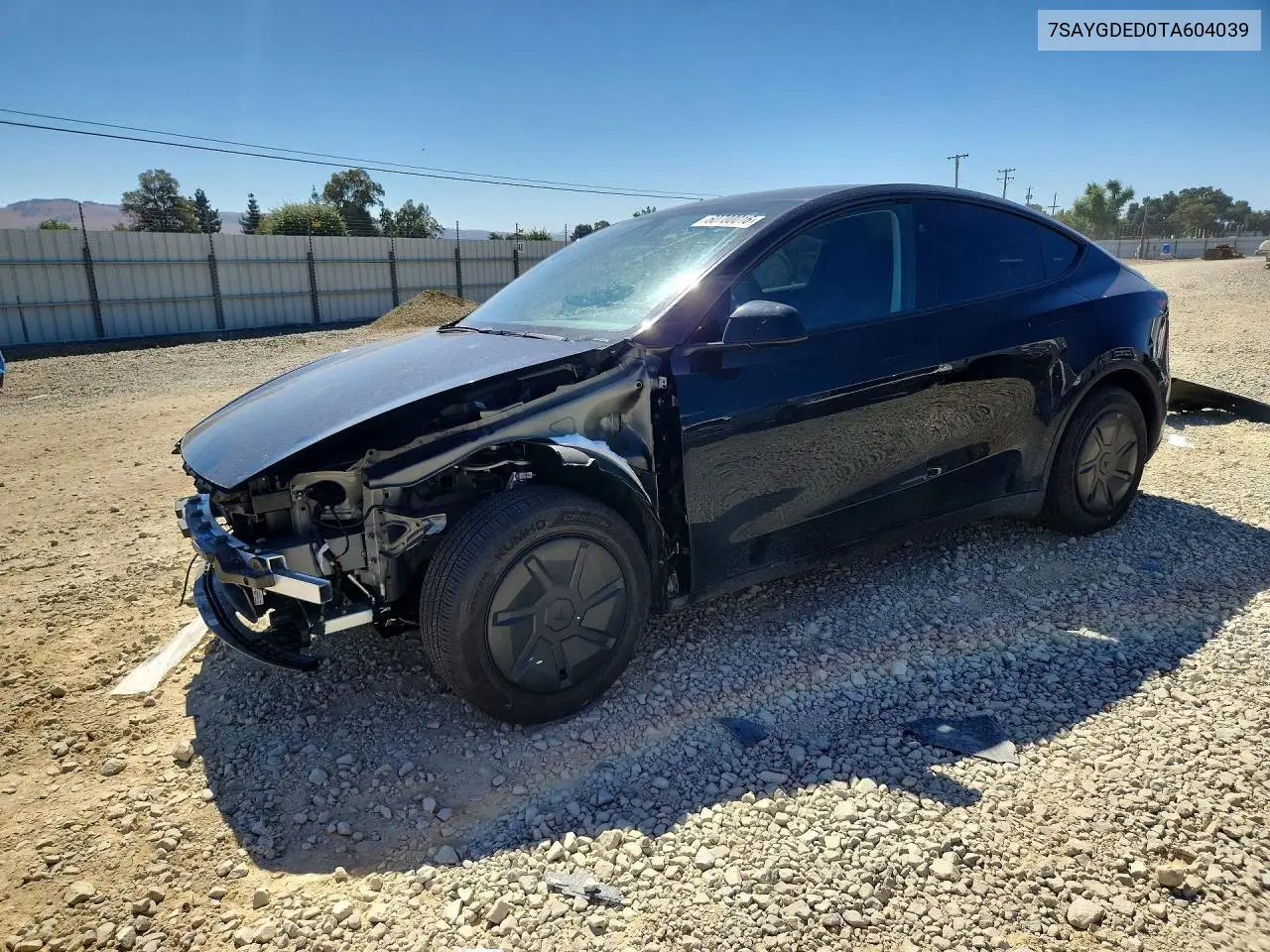 2026 Tesla Model Y VIN: 7SAYGDED0TA604039 Lot: 60700016