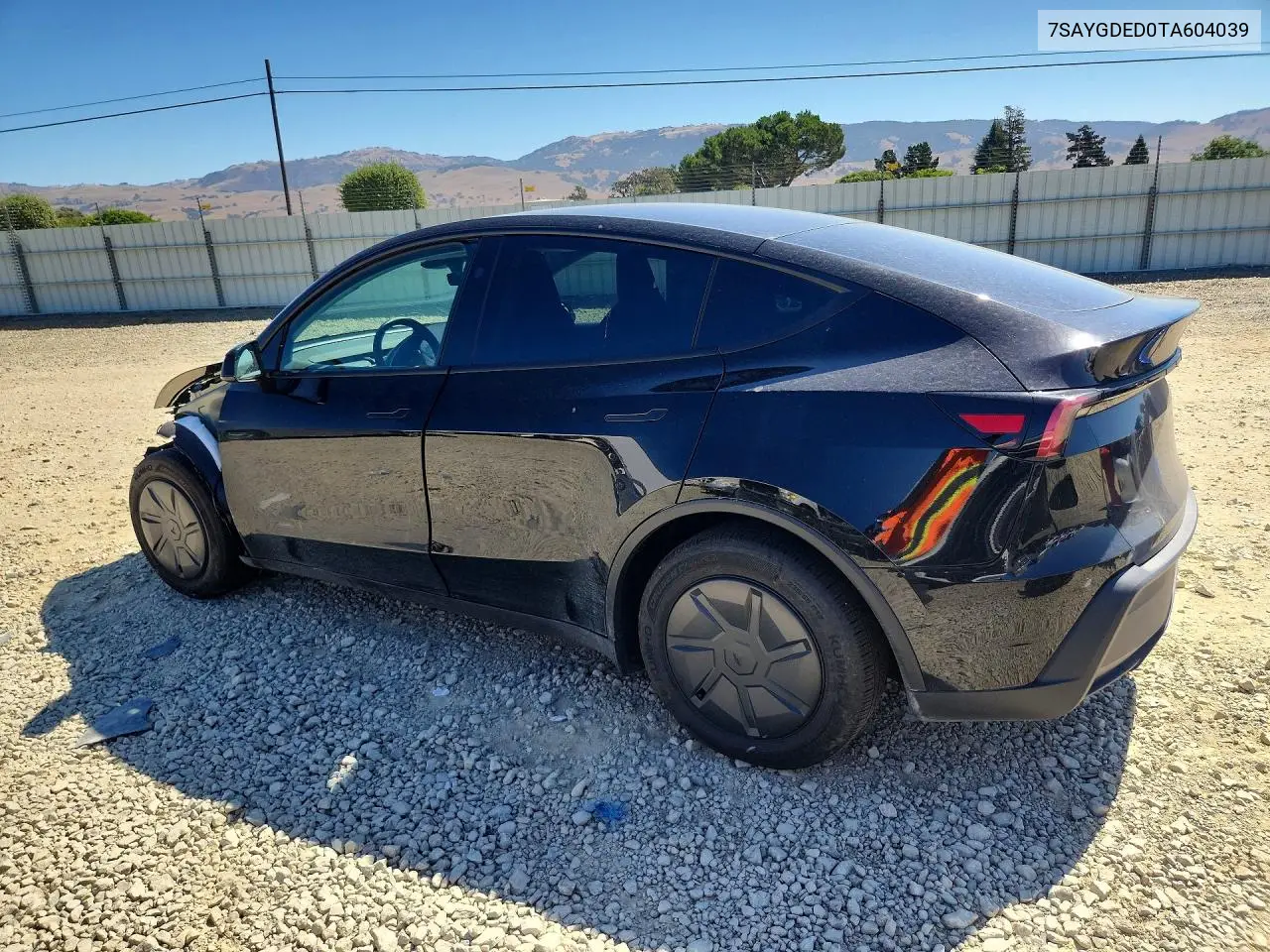 2026 Tesla Model Y VIN: 7SAYGDED0TA604039 Lot: 60700016