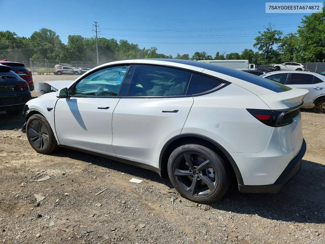 2026 Tesla Model Y VIN: 7SAYGDEE5TA674872 Lot: 60989436